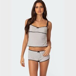 NWT Edikted Black and White Polka Dot Tank Top